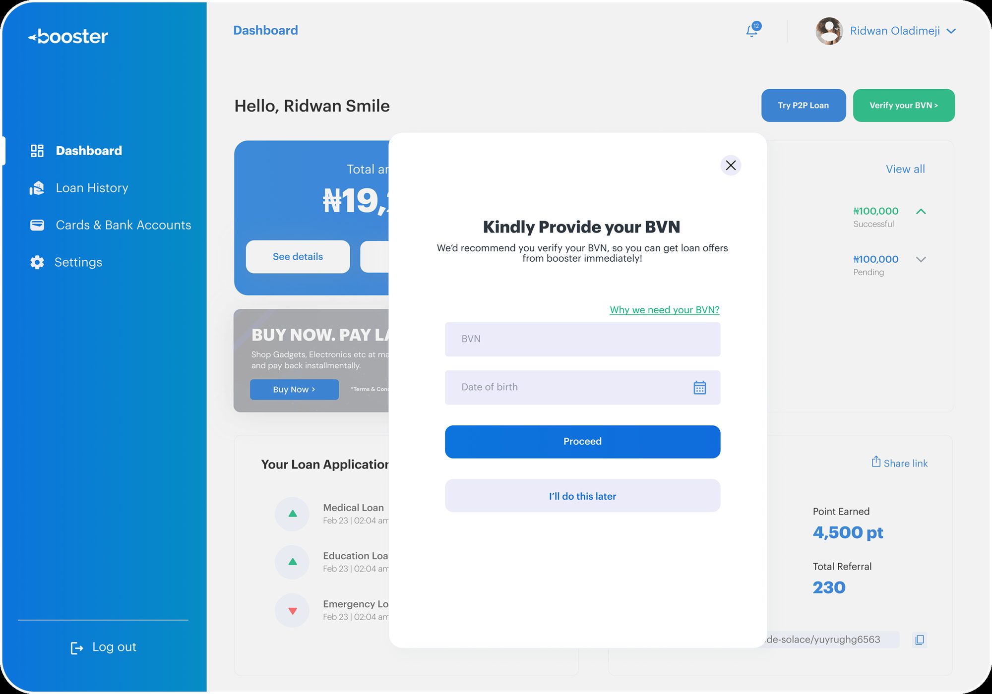 BVN verification start