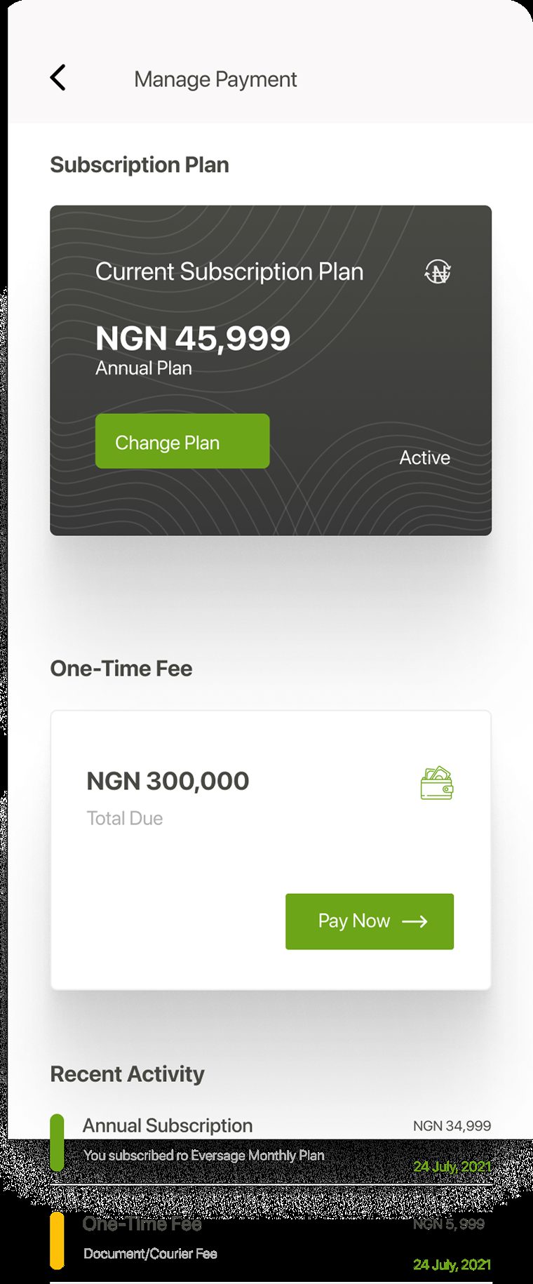 Manage payment
