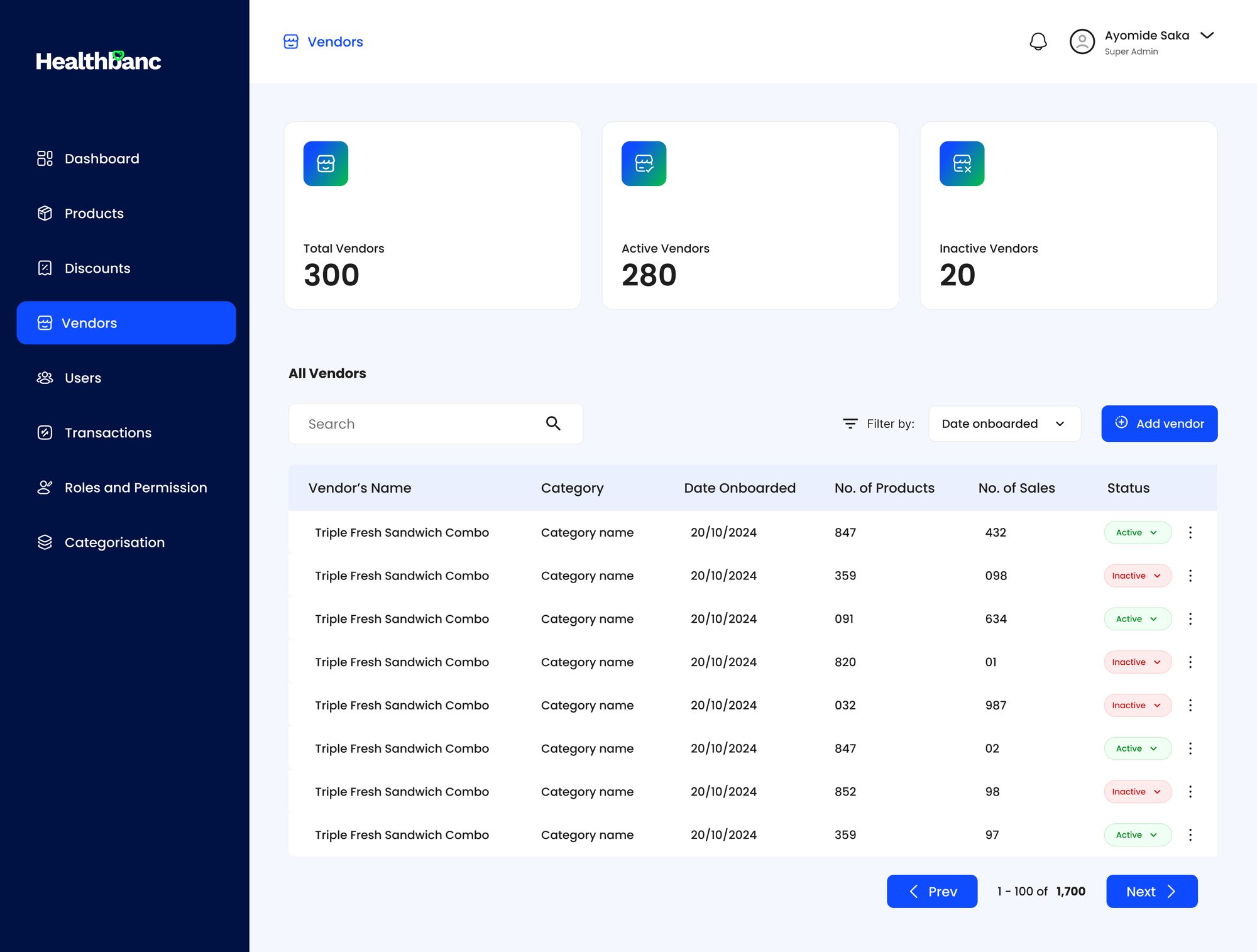 Vendor management