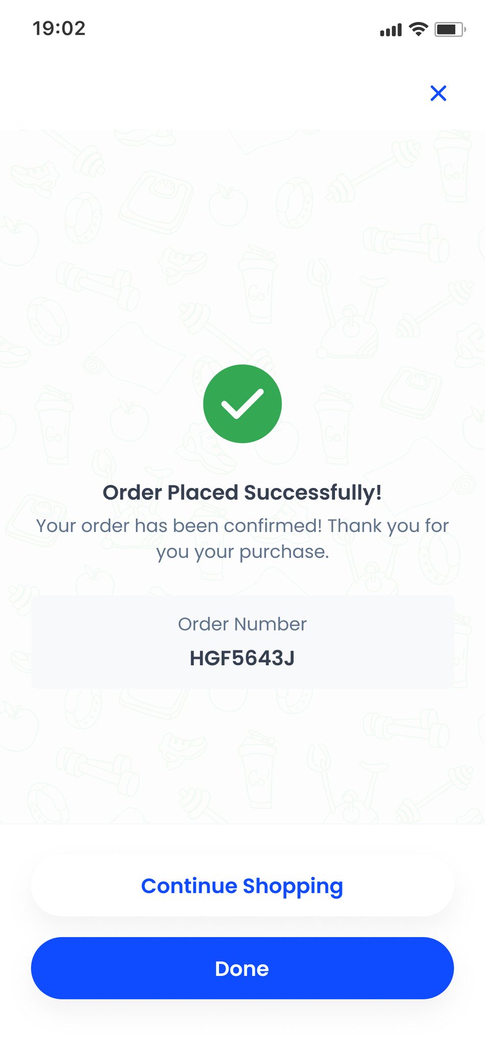 Order confirmed